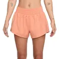 Nike One Dri-FIT-shorts med indershorts (7,5 cm) og mellemhøj talje til kvinder - Orange