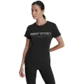 DKNY DKNYtil kvinder. DP5T1376 T-shirt med sort logo (M), Casual, Bomuld, Korte ærmer