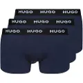 Hugo Boss HUGOtil mænd. 50469786 3 pakker Logo marineblå boxershorts med navy taljebånd (XL), Afslappet, Bomuld
