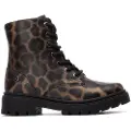 Xti Kidsunisex til børn. 15133102-LEOPARDO Ankelstøvler 151331 brun (33), Fast, 1-3 cm, Lynlås, Casual, Dyreprint, børnetøj