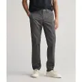 Gant Ganttil mænd. 1505221 Slim fit grå twill-chino-bukser (34/32), Casual, Bomuld