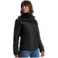 Superdry Superdrytil kvinder. W5011171A Windbreakerjakke med hætte Mountain black (S), Sort, Casual, Polyester, Lange ærmer