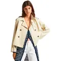 Pepe Jeans Pepe Jeanstil kvinder. PL402367 Sheila beige kort trenchcoat (L), Casual, Polyester, Lange ærmer