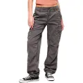 Superdry Superdrytil kvinder. W7011052A Lige snit, lavtsiddende cargo-bukser, grå (32), Casual, Bomuld