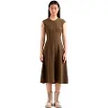 Armani Exchange AIX Armani Exchangetil kvinder. XW000119AF10352U6199 Brun midikjole (L), Casual, Viscose, Korte ærmer