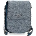 Pepe Jeans Pepe Jeanstil kvinder. 7605131 Maddie mobiltelefon skuldertaske blå -13,5x17,5x4cm (OSFA), Casual, Polyester