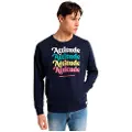 LOIS Jeans Lois Jeanstil mænd. 165803869 Sweatshirt med kasseformet hals og navy kængurulomme (M), Casual, Bomuld, Lange ærmer, Blå