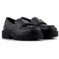 Armani Exchange AIX Armani Exchangetil kvinder. XDA006XV87400002 Mat Action loafers i læder, sort (37.5), Fast, Ingen, Casual