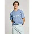 Pepe Jeans Pepe Jeanstil mænd. PM509768 Pol kortærmet T-shirt blå (S), Casual, Bomuld, Korte ærmer, Bæredygtig