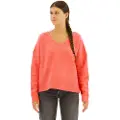 Superdry Superdrytil kvinder. W6110578A Overdimensioneret trøje med V-hals i pink (L), Casual, Akryl