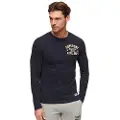 Superdry Superdrytil mænd. M6010835A Vintage Athletic langærmet Navy T-shirt (S), Casual, Bomuld, Lange ærmer, Blå