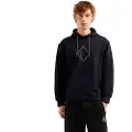 Armani Exchange AIX Armani Exchangetil mænd. XM000224AF12656UB101 Fransk frotté-sweatshirt med hætte i marineblå trækulsbomuld Fransk frotté (XS), Casual, S