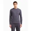 EA7 EA7til mænd. 8NPT28_PJVQZ Langærmet t-shirt i bomuld Core Identity grå (S), Casual, Lange ærmer