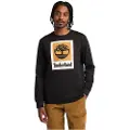 Timberland Timberlandtil mænd. TB0A5VBB0011 Stack logo langærmet t-shirt sort (XL), Casual, Bomuld, Lange ærmer
