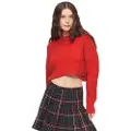 Superdry Superdrytil kvinder. W6110527A Kort strikket trøje med rød vintagestruktur (M), Casual, Akryl