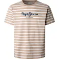Pepe Jeans Pepe Jeanstil mænd. PM509407 Stribet Eggo T-shirt i beige (L), Casual, Bomuld, Korte ærmer