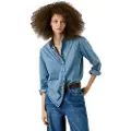 Pepe Jeans Pepe Jeanstil kvinder. PL3051203V3 Bluse Regular blå (XXS), Casual, Bomuld, Lange ærmer