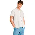 Pepe Jeans Pepe Jeanstil mænd. PM308571 Skjorte Maco hvid (L), Casual, Bomuld, Korte ærmer
