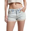 Superdry Superdrytil kvinder. W7110399A Denim shorts varm blå (25), Casual, Økologisk bomuld, Bæredygtig