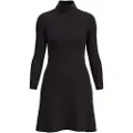 Pepe Jeans Pepe Jeanstil kvinder. PL953215 Kort kjole Sort ribstrikket kort kjole (XL), Casual, Viscose, Lange ærmer