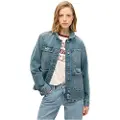 Superdry Superdrytil kvinder. W5011809A Denimjakke med broderi Chore blå (M), Casual, Økologisk bomuld, Bæredygtig