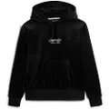 Superdry Superdrytil kvinder. W2012168A Country Club løstsiddende hættetrøje i velour, sort (L), Casual, Polyester