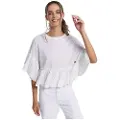 LOIS Jeans Lois Jeanstil kvinder. 431202253 Bred top med hvide flæser (XXL), Casual, Viscose, Korte ærmer