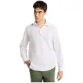 Bendorff Bendorfftil mænd. 840425308 BENDORFF - Basic langærmet elastisk poloshirt hvid (XL), Casual, Bomuld, Lange ærmer