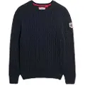Superdry Superdrytil kvinder. W6110610A Slouchy Cable navy trøje (XXS), Casual, Bomuld, Blå