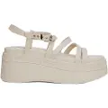 Tommy Hilfiger Tommy Jeanstil kvinder. EN0EN02756 Wedgy sandaler med stropper i beige (37), Læder, 5-8 cm, Spænder, Casual