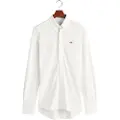 Gant Ganttil mænd. 3230243 Skjorte Regular Fit Pique hvid (L), Casual, Bomuld, Klassisk, Lange ærmer