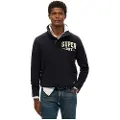Superdry Superdrytil mænd. M2014013A Vintage Athletic Half navy trøje (XXL), Casual, Bomuld, Blå