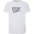Pepe Jeans Pepe Jeanstil mænd. PM509401 Single Cardiff T-shirt hvid (XXL), Casual, Bomuld, Korte ærmer, Bæredygtig