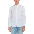 Replay Replaytil mænd. M4140.000.80279A Popeline Stretch Shirt hvid (L), Casual, Bomuld, Klassisk, Lange ærmer