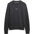 Superdry Superdrytil mænd. M2014007A Sweatshirt med rund hals og sort mikro-logo print (XXL), Casual, Bomuld