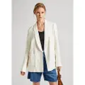Pepe Jeans Pepe Jeanstil kvinder. PL402377 Mirka beige blazer (XL), Hvid, Casual, Bomuld