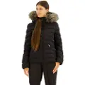 Superdry Superdrytil kvinder. W5011754A Fuji Faux Fur Hood polstret jakke sort (S), Casual, Polyester