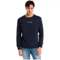 LOIS Jeans Lois Jeanstil mænd. 165773867 Basic sweatshirt med trykt tekst på brystet navy blue (XL), Casual, Bomuld, Lange ærmer, Blå