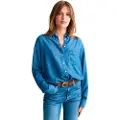 Gant Ganttil kvinder. 4300407 Relaxed Fit skjorte blå (34), Casual, Lange ærmer, Lyocell