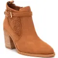Xti Xtitil kvinder. 14388302-CAMEL Ankelstøvler i læder 143883 brun (40), 5-8 cm, Lynlås, Casual
