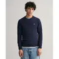 Gant Ganttil mænd. 87211 Navy trøje med rund hals (XXL), Casual, Bomuld, Blå