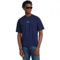 G-Star G-Startil mænd. D24780-C336-1305 Boxy T-shirt med midtbryst blå (XS), Casual, Korte ærmer, Økologisk bomuld, Bæredygtig