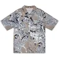 Grimey Animal Satin Button Up Kortærmet Skjorte