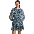 Pepe Jeans Pepe Jeanstil kvinder. PL953503 Koralblå kjole (XL), Casual, Polyester, Lange ærmer
