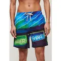 Superdry Superdrytil mænd. M3010233A Badedragt med blåt fotoprint (XXL), Badetøj, Genanvendt polister, Bæredygtig