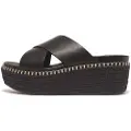 FitFlop Eloise Espadrille Leather Wedge Cross Klipklapper