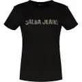 Salsa Jeans Beads Detail Branding T-shirt Med Korte ærmer