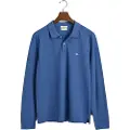 Gant Ganttil mænd. 2230 Shield pique polo shirt blå (XXL), Casual, Bomuld, Lange ærmer