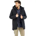 Ecoalf ECOALFtil mænd. MCMGAJKPARKO0255W24-319 Parko Coat sort (XL), Casual, Lange ærmer, Genanvendt polister, Bæredygtig