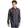 Victorio & Lucchino Victorio & Lucchino, V&Ltil mænd. 640037018 Skjorte med camouflageprint i marineblå (M), Casual, Viscose, Lange ærmer